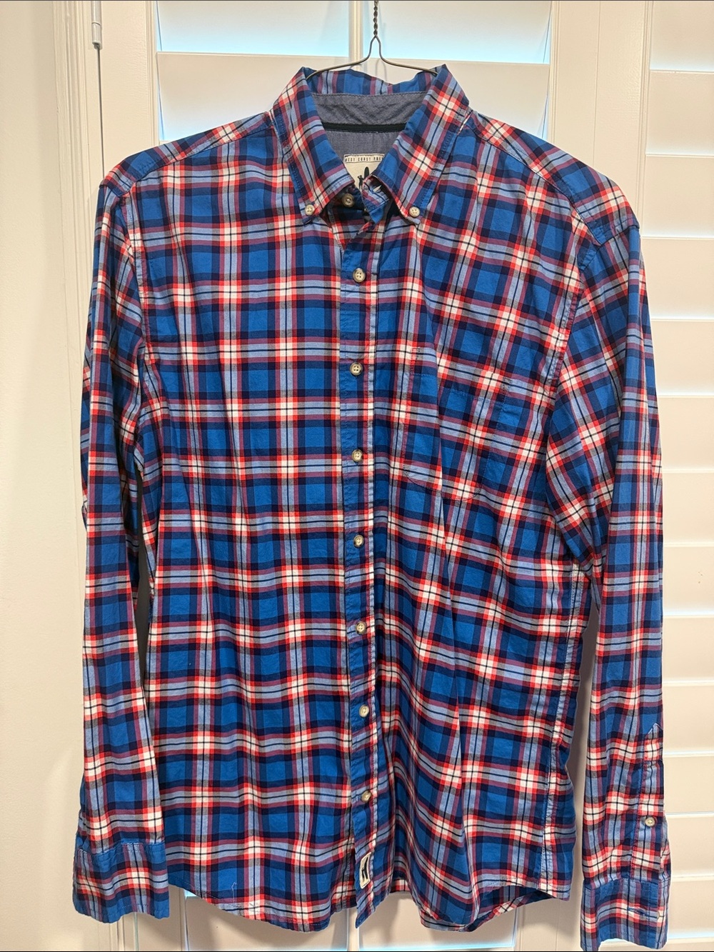 johnnie-O Blue, Red & White Plaid Button-Down Shirt